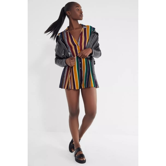 Urban Outfitters Meant To Be Button-Down Romper - Picture 3 of 9